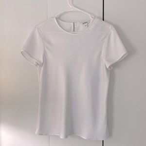 Express Satin Crewneck White T shirt